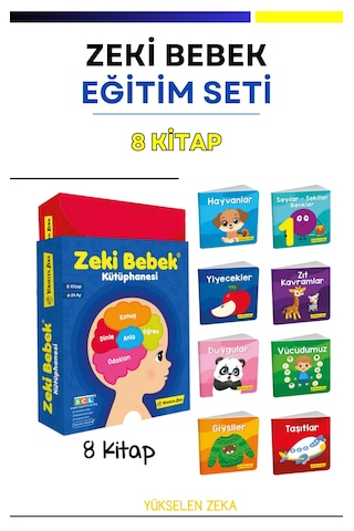 Bebek Eğitim Seti 6-24 Ay Zeki Bebek Kütüphanesi 8'li Set