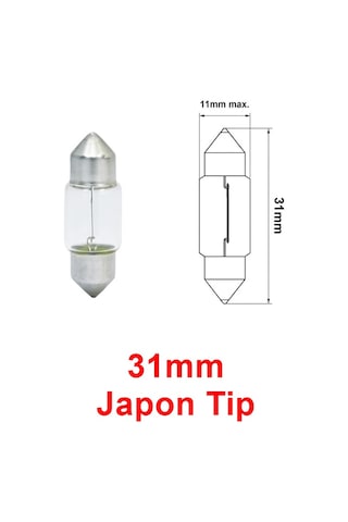 Japon Tip Sofit Ampul Şeffaf İç Aydınlatma Plaka Lambası C10w 12v 10w 31mm 1 Adet