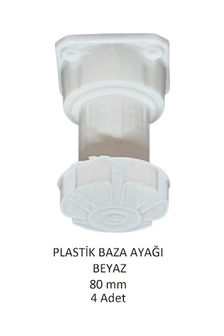 Plastik Baza Ayağı, Beyaz, 8 Cm 4 Adet Beyaz