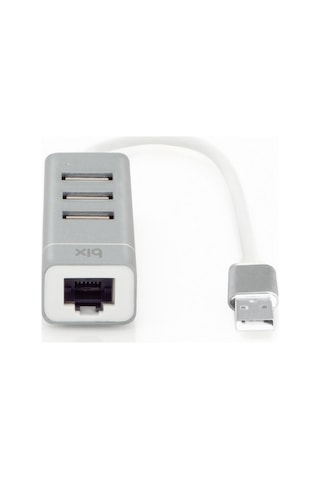 Bix BX03HB USB to Ethernet Dönüştürücü 3 Portlu USB 2.0 Çoklayıcı Adaptör