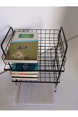 Wessdizayn 3’lü Siyah Evrak Rafı – Dosyalık – 3 Katlı Evrak Rafı