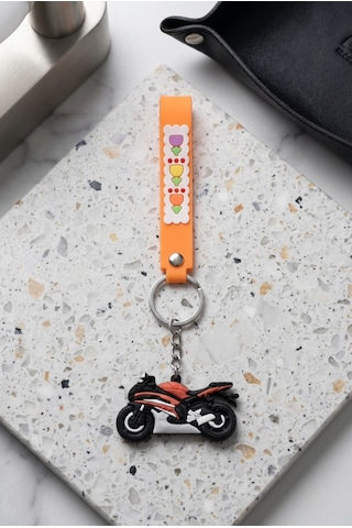 Motosiklet Figürlü Silikon Anahtarlık Siyah Motosiklet Figürlü Silikon Anahtarlık Siyah