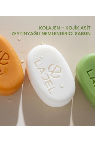 Lajel 3 Lü Cilt Bakım Sabunu Kolajen Kojik Asitli C Vitaminli Zeytinyağlı Doğal Sabun Seti Karışık
