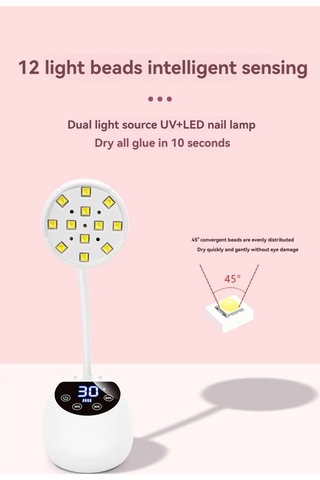 Xurunkeji M2 Masaüstü Fototerapi Lambası Masaüstü Kablosuz Depolama Akıllı Tırnak Lambası Lotus İndüksiyonlu Tırnak Lambası Tırnak Kurutucu Beyaz