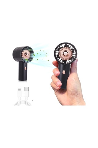 Küçük El Fanı, Mini Cep El Fanı Pille Çalışan, Usb Şarj Edilebilir Taşınabilir Kişisel Seyahat Fanı , Siyah 6865 Siyah