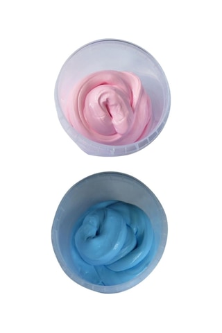 Ele Yapışmayan Pembe-mavi Slime 2 Li Pofuduk Slaym Oyun Hamuru