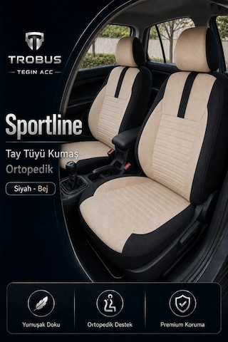 Kia Soul 2016 2017 2018 2019 Uyumlu Sportline Serisi Bej Siyah Oto Koltuk Kılıfı
