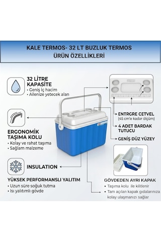 32 Lt Buzluk Termos 1015 Cooler Box -10 Mavi