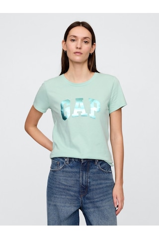 Gap 729555013 V-ss Logo Classic Tee Kadın Tişört Yeşil