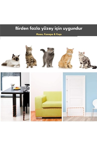 Kedi Caydırıcı Eğitim Bandı, Mobilyalar Için Tırmalamaya Karşı Önleyici, %100 Şeffaf10 Cm X 10 Mt