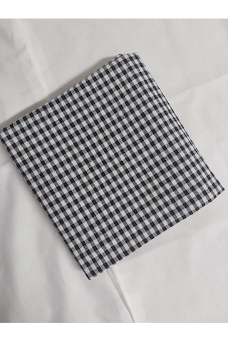 Kareli Desen Pötikareli Masa Örtüsü Siyah Beyaz