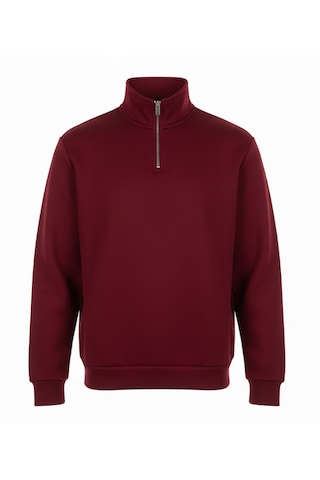 Unisex Relax Fit Rahat Kesim I 2 İplik Şardonlu Kumaştan Bordo