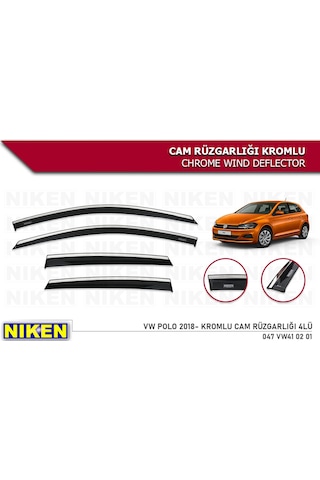 Vw Polo 2018 Sonrası Kromlu Cam Rüzgarlığı Niken 4Lü Set
