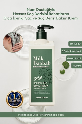 Hassasiyeti Nemle Rahatlatan Cica İçeren Saç&saç Derisi Kremi Mılk Baobab Cica Refreshing Scalp Pack