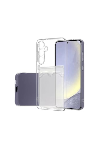 Newface Samsung Galaxy Uyumlu S24 Fe Kılıf Kart Şeffaf Silikon - Şeffaf - Özel Seri 8683140784782