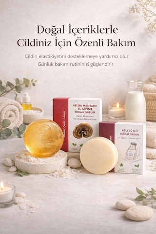 Olgun Ciltler İçin Yenileyici Ve Dolgunlaştırıcı 3 Lü Doğal Bakım Sabun Seti Keçi Sütü