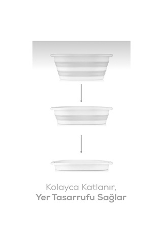 Katlanabilir Silikon Çamaşır Sepeti 25lt Polipropilen Beyaz 45 X 40 Tr Diğer