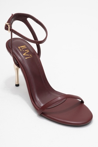 Jasmin Bordo Cilt Tek Bantlı Kadın Topuklu Ayakkabı Bordo