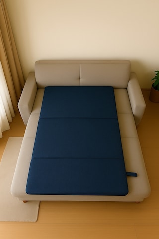 Mavi Katlanır Sünger Misafir Yer Yatağı Ve Balkon Minderi 7cm Mavi