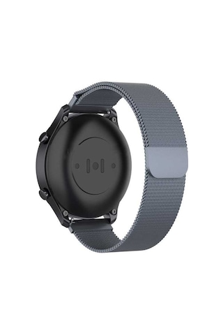 Galaxy Watch 46mm 22mm Uyumlu Krd-12 Metal Zore Kordon-gri