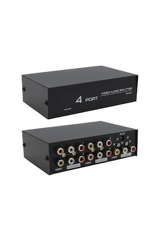 Av-104 4 Port Av Cvbs Rca Video Audio Splitter Çoğaltıcı Dağıtıcı