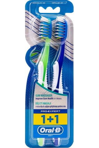 Oral-B Diş Eti Masajı Yapan Diş Fırçası Pro-Expert 40 Orta 1+1 Yeşil
