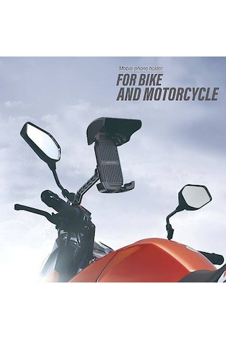 Hy-900 360 Ayarlanabilir Motorsiklet Bisiklet Scooter Telefon Tu Siyah
