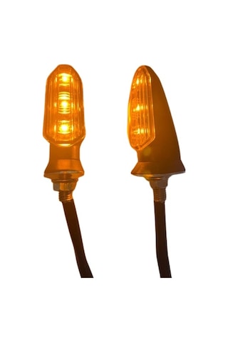 Carub Motosiklet Sinyal Lamba Üniversal 12v Beyaz Cam Sarı Led 2l