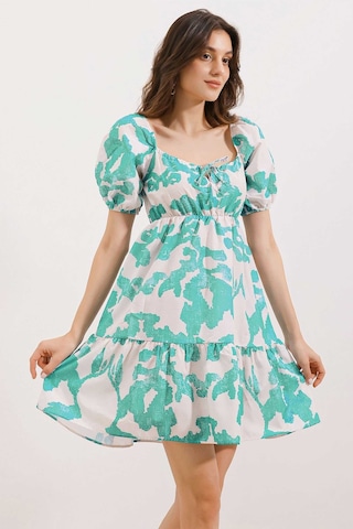 Bigdart 2351 Kloş Poplin Elbise - D. Mint 001