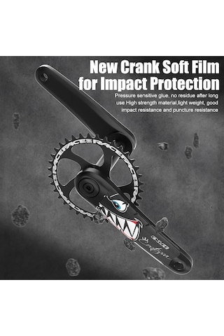 Flaş Desen-bisiklet Krank Koruyucu Yapışkan Film Anti-çarpışma Dağ Bisikleti Krank Koruyucu Film Kapak Bisiklet Parçaları Aksesuarları Beyaz