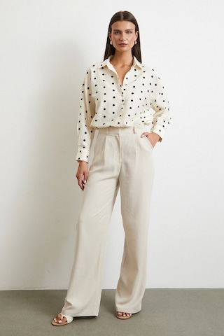 Puantiyeli Oversize Gömlek Siyah Siyah