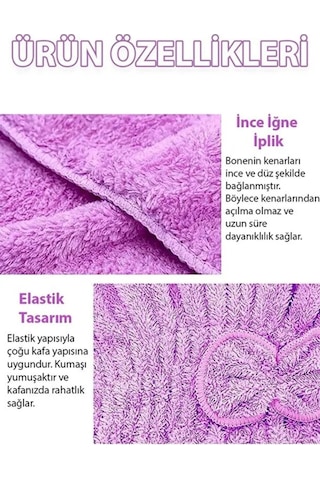 Premium Kalite Esnek Hızlı Emici Banyo Havuz Duş Mikrofiber Havlu Saç Kurutma Bonesi 30x25x16 Çok Renkli