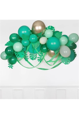 Meri Meri - Leafy Green Balloon Arch Kit - Yapraklı Yeşil Balon Kiti - 44 Balon Çok Renkli