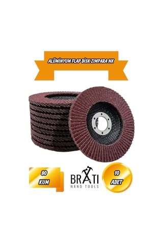 Avuç İçi Taşlama Flap Disk Zımpara 115 X 22 Mm 80 Kum 10 Adet