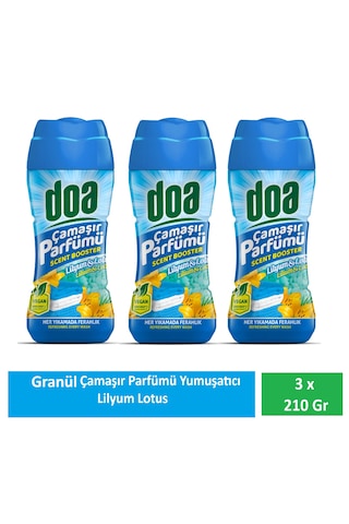 Doa Granül Çamaşır Parfümü & Çamaşır Yumuşatıcı Lilyum & Lotus 210 Gr X 3 Adet 3'lü Set