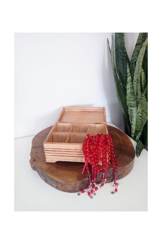 El Yapımı Çok Amaçlı Bölmeli Ahşap Eskitme Kutu