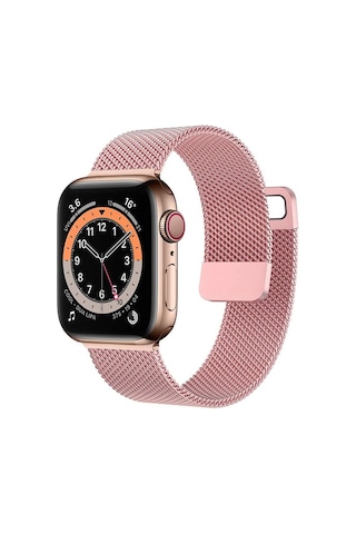 Forzacase Apple Uyumlu Watch 10 Series 46mm İle Metal Mıknatıslı Kordon Kayış - Fc157 Rose Gold