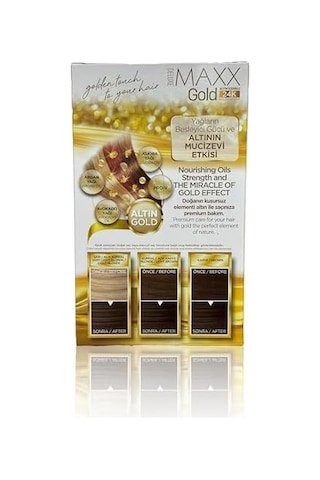 Serisi 24k Altın Parçacıklı Serum İle 1 Kutu 2 X 50 Ml Ve Geliştiriciler Saç Boyası Yoğun Küllü Kumral 7.11