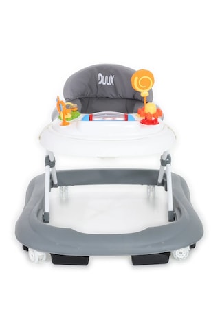 Duux Plano Oyuncaklı Müzikli 3 Kademeli Örümcek Bebek Yürüteci Beyaz Gri Beyaz