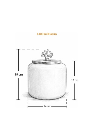 Kahve Köşesi - 1.4 L Siyah Dik Çizgi Baharatlık Gold