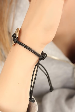 Lucky Şanslı Siyah Deri İpli Unisex Mood Bileklik Renkli