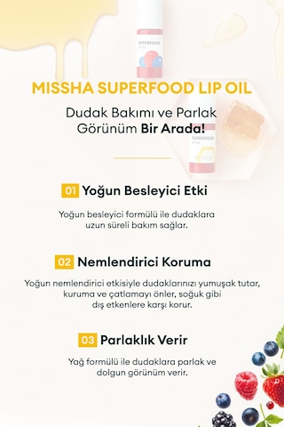 Missha Super Food Lip Oil Honey Yoğun Nemlendirici Ballı Dudak Bakım Yağı 5.2 G