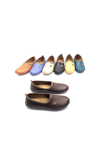 Umut Hakiki Deri Hac Umre Tavaf Patiği Ve Ev Ayakkabısı Kahve Kahverengi