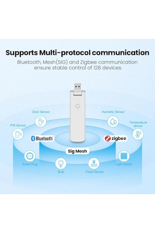 Usb Tip Zigbee + Bluetooth Ağ Geçidi Hub Gateway Tuya, Smart Life Uyumlu