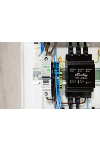 Shelly Lan Switch Dın Rayı İçin Ethernet Ağ Anahtarı 10/100 Mbps 5 Rj45 Bağlantı Noktası 110 V - 230 V Ek Adaptör Gerekmez Kolay Kurulum Tak Ve Çalıştır