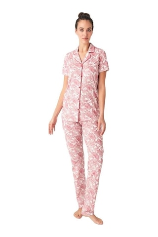 Mod Collection Boydan Düğmeli Gömlek Bayan Pijama Takım