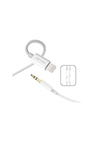 Lenyes Ax106 Lightning To 3.5mm Aux Audio Kablo 1m Beyaz Beyaz