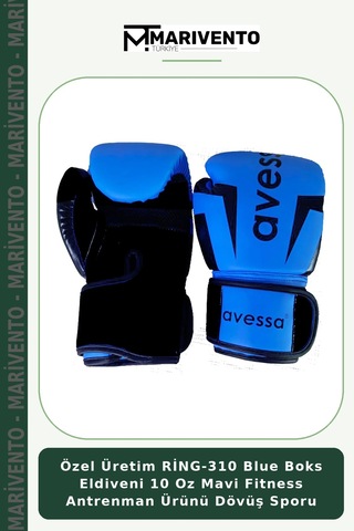 Özel Üretim Ring-310 Blue Boks Eldiveni 10 Oz Mavi Fitness Antrenman Ürünü Dövüş Sporu