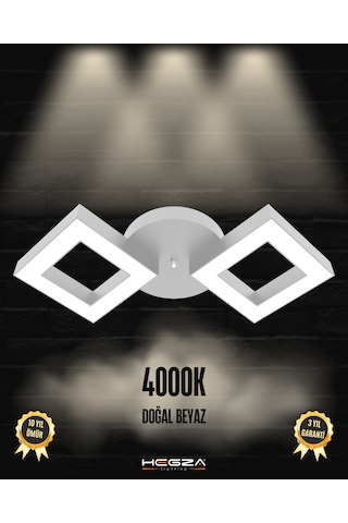 Alato Gri Kasa, Doğal Beyaz Işık Modern Plafonyer Led Avize GRİ RENK