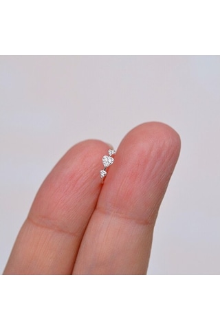 925 Ayar Gümüş Minik Kalpli Halka Hızma Gümüş